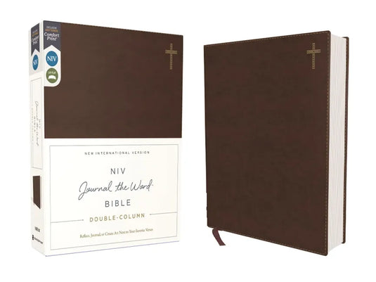 Niv, Journal the Word Bible, Double-Column, Leathersoft, Brown, Red Letter Edition, Comfort Print: Reflect, Take Notes, or Create Art Next to Your Fav - Imitation Leather