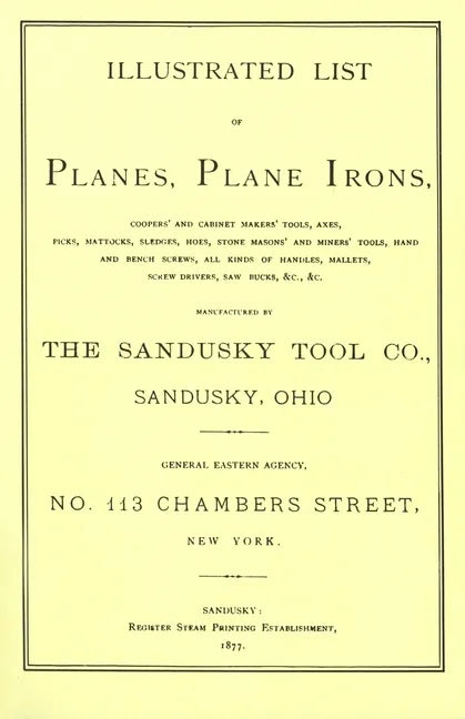 Sandusky Tool Co. 1877 Catalog - Paperback
