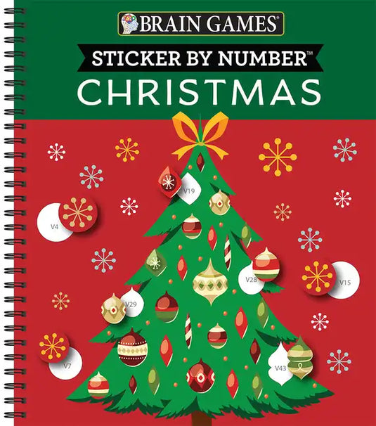 Brain Games - Sticker by Number: Christmas (28 Images to Sticker - Christmas Tree Cover): Volume 2 - Spiral