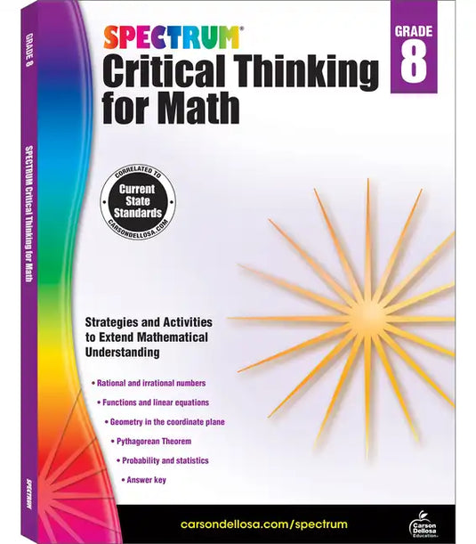Spectrum Critical Thinking for Math, Grade 8: Volume 50 - Paperback