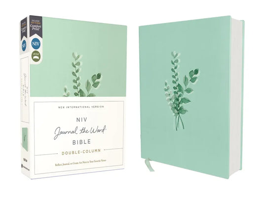 Niv, Journal the Word Bible, Double-Column, Cloth Over Board, Teal, Red Letter Edition, Comfort Print: Reflect, Take Notes, or Create Art Next to Your - Hardcover