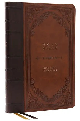 KJV Bible, Giant Print Thinline Bible, Vintage Series, Leathersoft, Brown, Red Letter, Comfort Print: King James Version - Imitation Leather