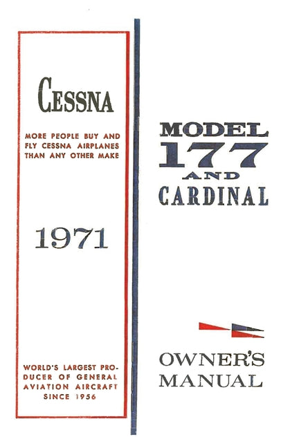 Cessna 1971 Model 177 and Cardinal Owner's Manual - Paperback