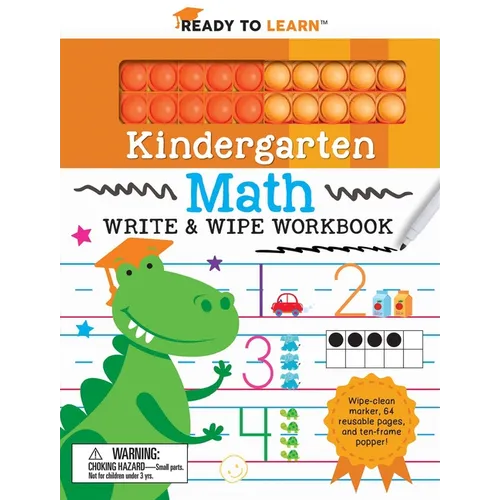 Ready to Learn Kindergarten Math Write & Wipe Workbook with Popper - Spiral