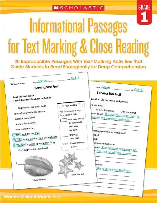 Informational Passages for Text Marking & Close Reading: Grade 1: 20 Reproducible Passages with Text-Marking Activities That Guide Students to Read St - Paperback
