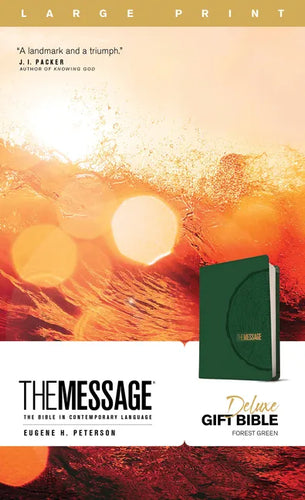 The Message Deluxe Gift Bible, Large Print (Leather-Look, Green): The Bible in Contemporary Language - Imitation Leather