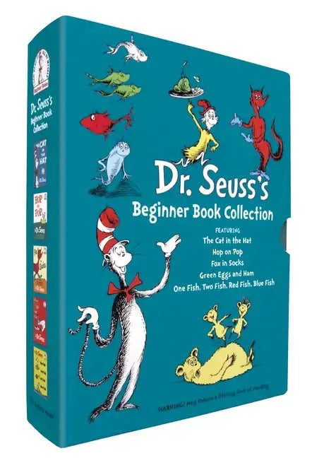 Dr. Seuss's Beginner Book Boxed Set Collection: The Cat in the Hat; One Fish Two Fish Red Fish Blue Fish; Green Eggs and Ham; Hop on Pop; Fox in Socks - Boxed Set