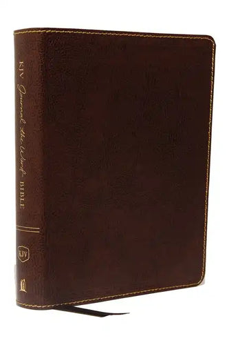 KJV, Journal the Word Bible, Bonded Leather, Brown, Red Letter Edition, Comfort Print: Reflect, Journal, or Create Art Next to Your Favorite Verses - Bonded Leather