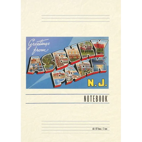 Vintage Lined Notebook Greetings from Asbury Park, New Jersey - Paperback