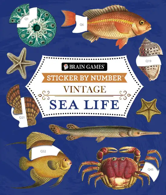 Brain Games - Sticker by Number - Vintage: Sea Life (28 Images to Sticker) - Paperback