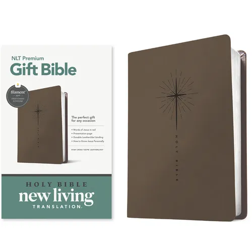Premium Gift Bible Nlt, Filament Enabled (Leatherlike, Star Cross Taupe, Red Letter) - Imitation Leather