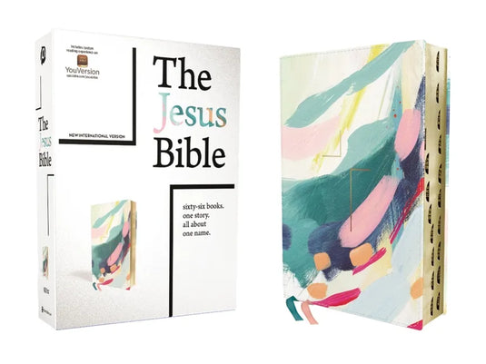 The Jesus Bible Artist Edition, Niv, Leathersoft, Multi-Color/Teal, Thumb Indexed, Comfort Print - Imitation Leather