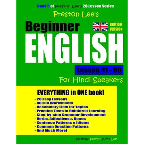 Preston Lee's Beginner English Lesson 41 - 60 For Hindi Speakers (British) - Paperback