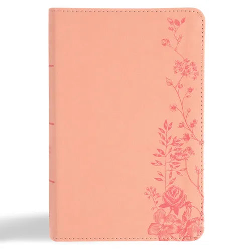 CSB Single-Column Compact Bible, Digital Study Edition, Blush Floral Leathertouch