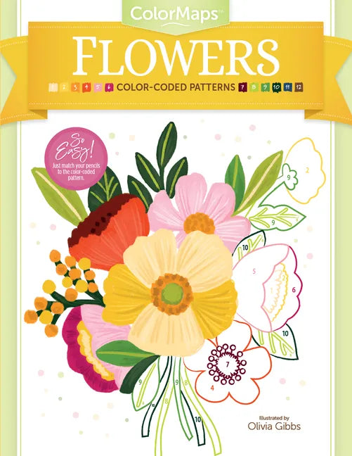 Colormaps Flowers: Color-Coded Patterns Adult Coloring Book - Paperback