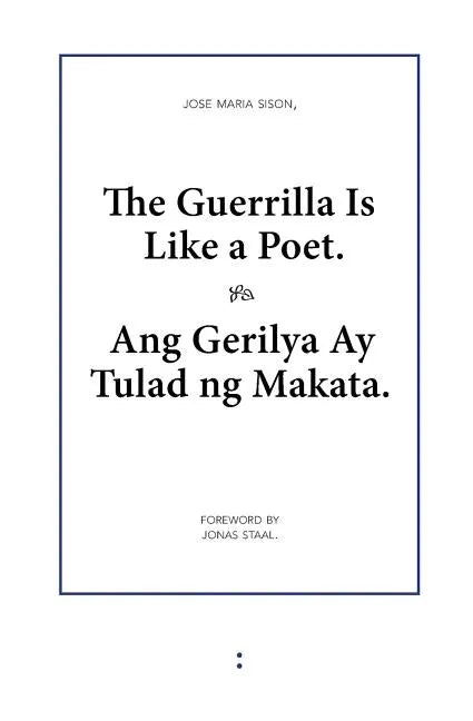 The Guerrilla Is Like a Poet - Paperback