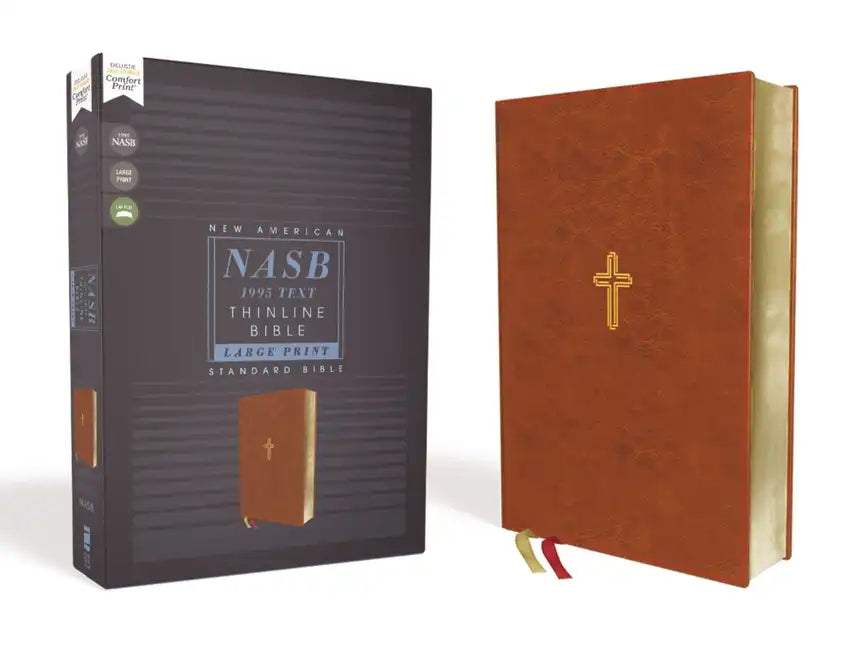 Nasb, Thinline Bible, Large Print, Leathersoft, Brown, Red Letter Edition, 1995 Text, Comfort Print - Imitation Leather