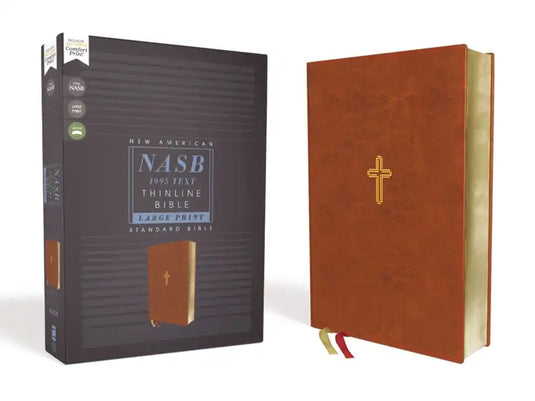 Nasb, Thinline Bible, Large Print, Leathersoft, Brown, Red Letter Edition, 1995 Text, Comfort Print - Imitation Leather