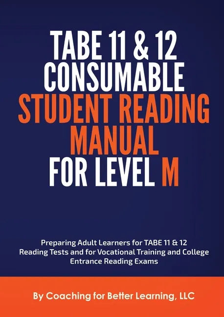 TABE 11 and 12 Consumable Student Reading Manual for Level M - Paperback