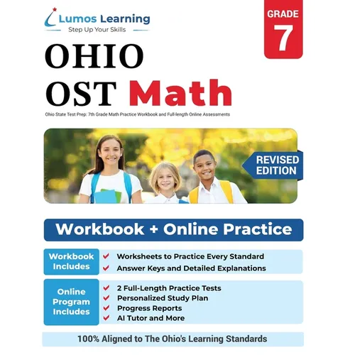 Ohio State Test Prep: 7th Grade Math Practice Workbook and Full-length Online Assessments: OST Study Guide - Paperback