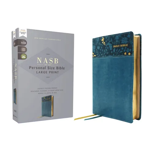 Nasb, Personal Size Bible, Large Print, Leathersoft, Teal, Red Letter, 1995 Text, Comfort Print - Imitation Leather
