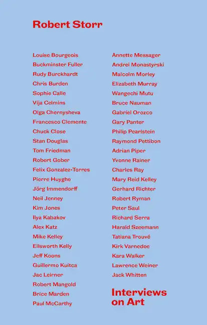 Interviews on Art: By Robert Storr - Hardcover