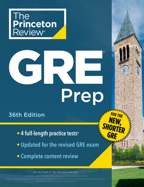 Princeton Review GRE Prep, 36th Edition: 4 Practice Tests + Review & Techniques + Online Features - Paperback