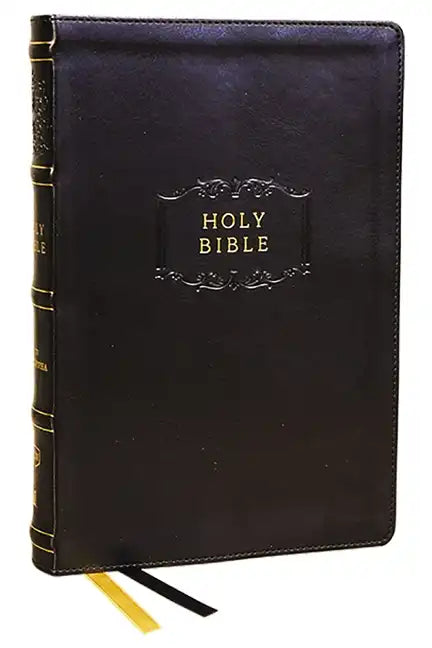 Kjv, Center-Column Reference Bible with Apocrypha, Leathersoft, Black, 73,000 Cross-References, Red Letter, Thumb Indexed, Comfort Print: King James V - Imitation Leather