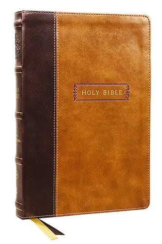 KJV Holy Bible with Apocrypha and 73,000 Center-Column Cross References, Brown Leathersoft, Red Letter, Comfort Print: King James Version - Imitation Leather