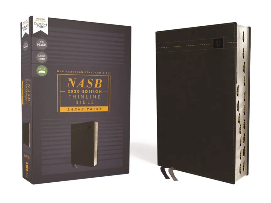 Nasb, Thinline Bible, Large Print, Leathersoft, Black, Red Letter Edition, 2020 Text, Thumb Indexed, Comfort Print - Imitation Leather