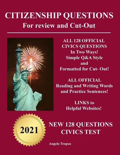 Citizenship Questions For Review And Cut-Out: New 128 Questions Citizenship Test - Paperback