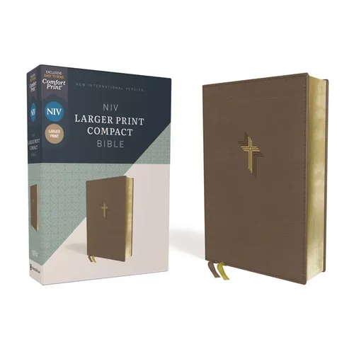 Niv, Larger Print Compact Bible, Leathersoft, Brown, Red Letter, Comfort Print - Imitation Leather