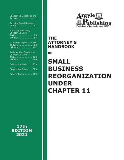 The Attorney's Handbook on Small Business Reorganization Under Chapter 11 - Paperback