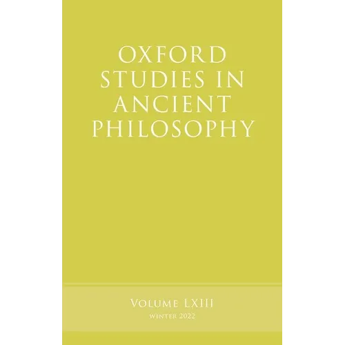 Oxford Studies in Ancient Philosophy - Hardcover