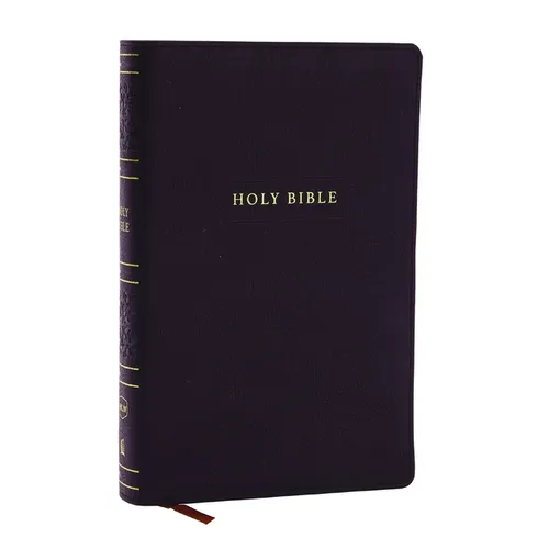 NKJV Personal Size Large Print Bible with 43,000 Cross References, Black Leathersoft, Red Letter, Comfort Print - Imitation Leather