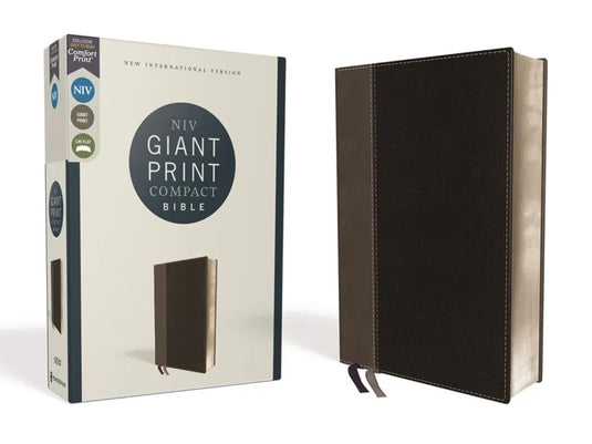 Niv, Giant Print Compact Bible, Leathersoft, Black, Red Letter Edition, Comfort Print - Imitation Leather