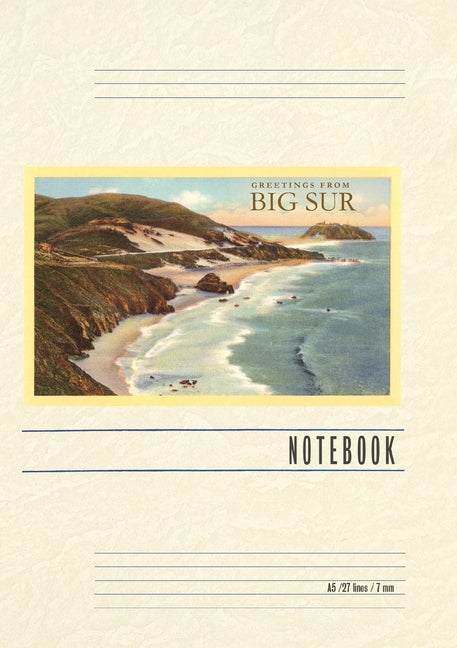 Vintage Lined Notebook Greetings from Big Sur - Paperback