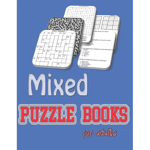 Mixed puzzle books for adults: word search, sudoku, mazes, Hard killer sudoku and Trivia 8,5