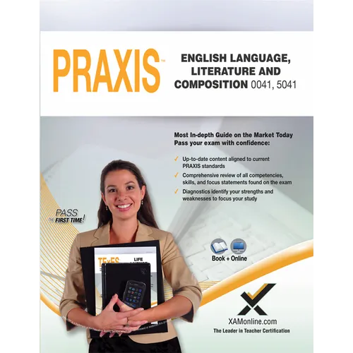 Praxis English Language, Literature and Composition 0041, 5041 Book and Online - Paperback