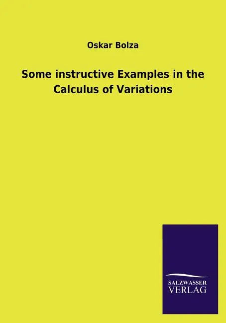 Some Instructive Examples in the Calculus of Variations - Paperback