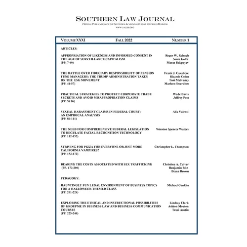Southern Law Journal Vol. 32 - Paperback
