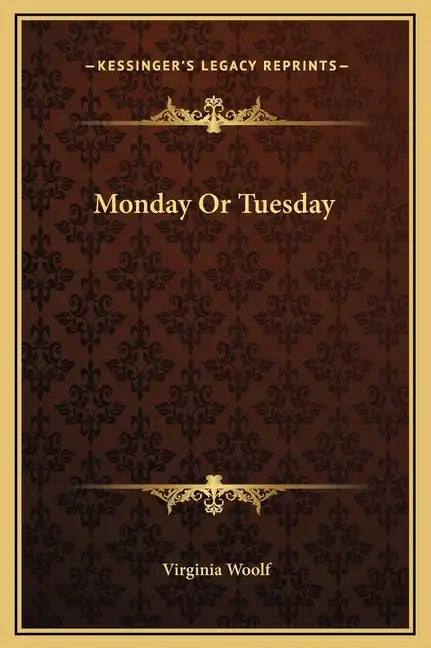 Monday Or Tuesday - Hardcover