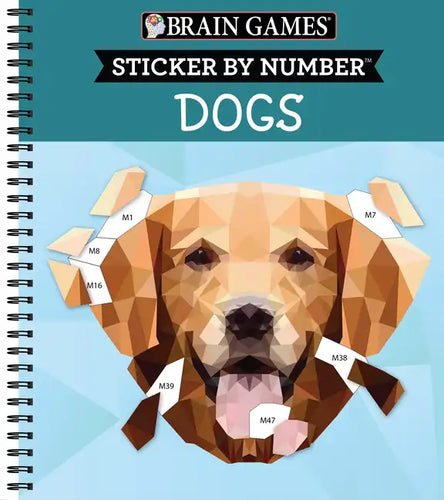 Brain Games - Sticker by Number: Dogs (28 Images to Sticker) - Spiral