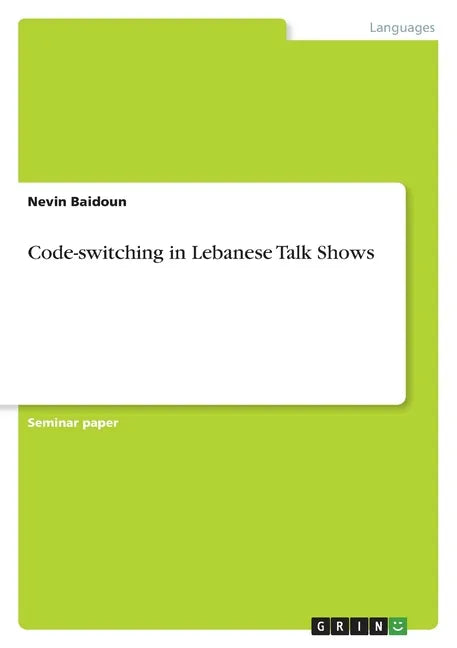 Code-switching in Lebanese Talk Shows - Paperback