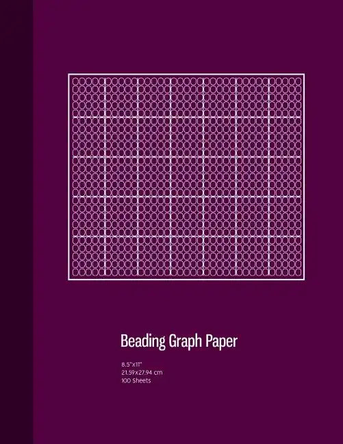 Beading Graph Paper: Peyote Stitch Graph Paper, Seed Beading Grid Paper, Beading on a Loom, 100 Sheets, Purple Cover (8.5