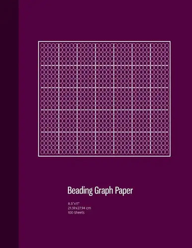 Beading Graph Paper: Peyote Stitch Graph Paper, Seed Beading Grid Paper, Beading on a Loom, 100 Sheets, Purple Cover (8.5