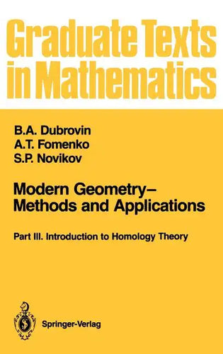 Modern Geometry--Methods and Applications: Part III: Introduction to Homology Theory - Hardcover