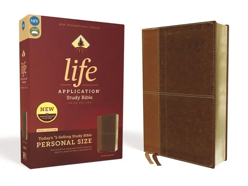 Niv, Life Application Study Bible, Third Edition, Personal Size, Leathersoft, Brown, Red Letter Edition - Imitation Leather