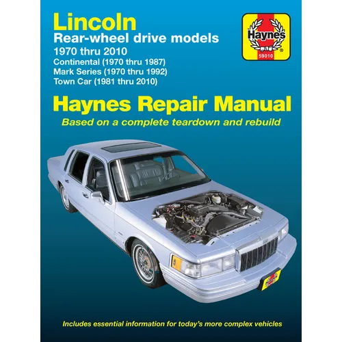 Lincoln Rwd Continental 1970-87, Mark Series III, IV, V, VI, VII 1970-92 & Town Car 1981-10 - Paperback