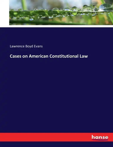 Cases on American Constitutional Law - Paperback